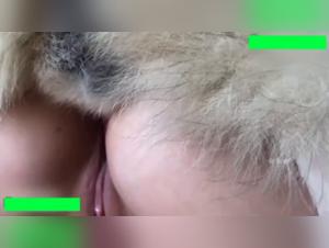 Elle l'a bien serré, ce chien dans son trou, elle prend son plaisir !