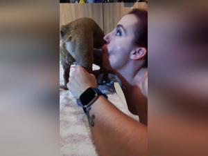 Puppy Mounted: Dog Fucks a Girl during an Intense Blowjob
